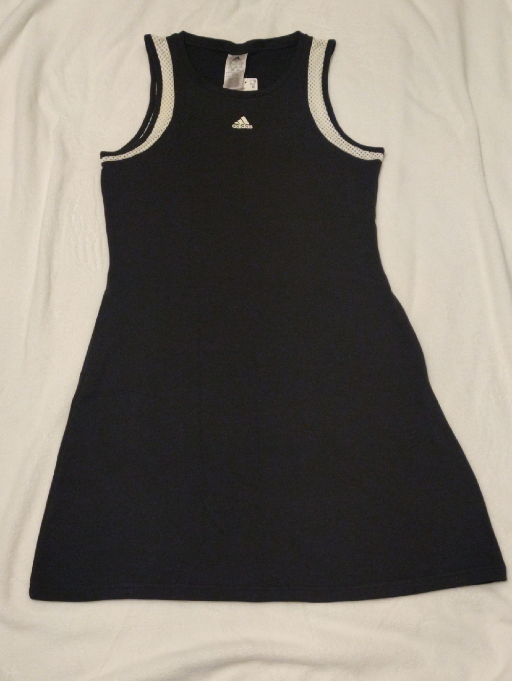 adidas Black Sleeveless Sport Dress with White Trim